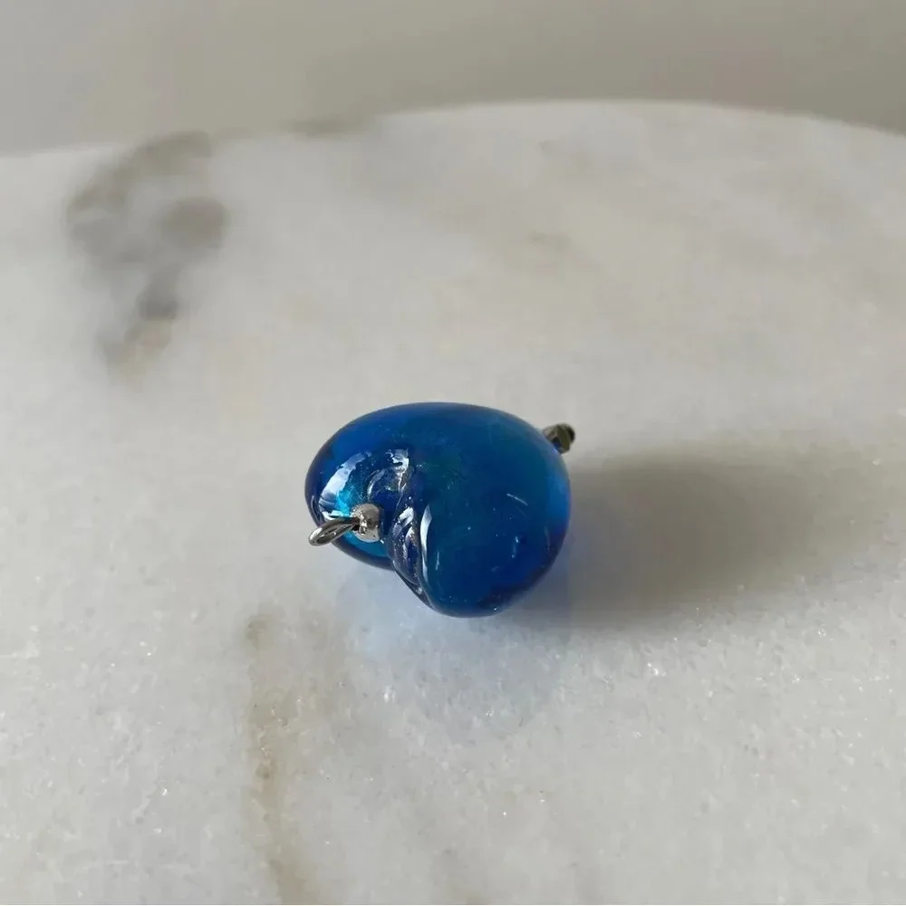 Blue Murano glass  heart‎ shaped pendant - Picture 4 of 7
